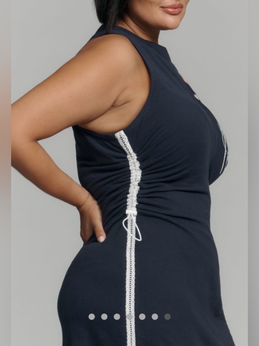 Anthropologie Daily Practice Sports Start Sleeveless Midi Dress nautical summer - Picture 7 of 14
